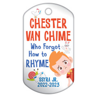 Chester van Chime Who Forgot How to Rhyme Badge